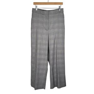 Halogen Glen Plaid High Waist Wide Leg Dress Pants Size 6 Black Grey Houndstooth